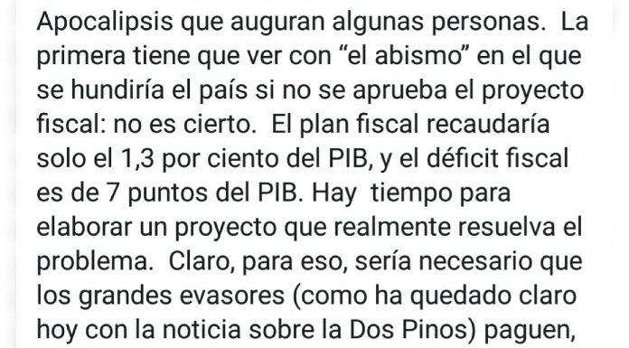 “Si no se aprueba el Plan Fiscal no habrá ningún abismo”