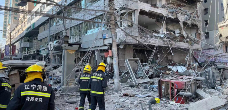 Fuga de gas provoca estallido en la ciudad de Shenyang, China.