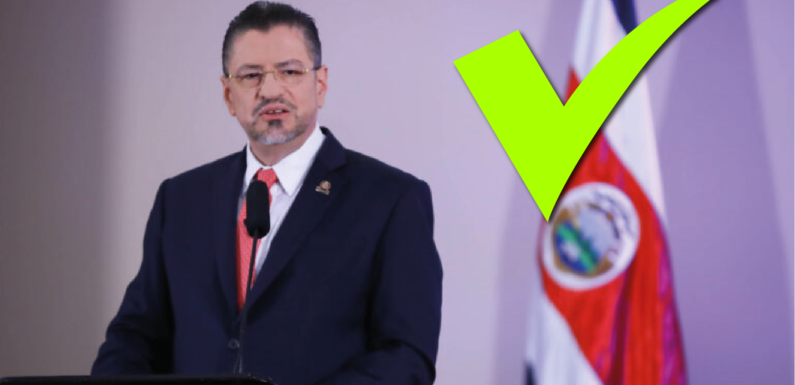 APROBADO, 7.9 de aprobación al Presidente Rodrigo Chaves